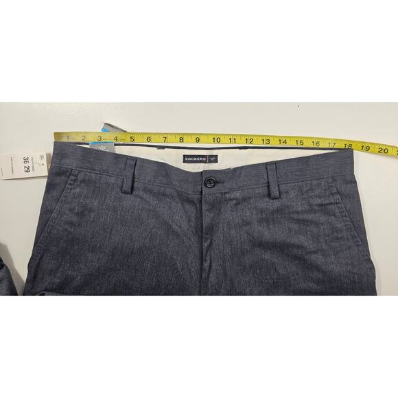 NWT 36x29 easy fit flat front khaki Chinos blue navy no iron dress work pants - Picture 5 of 7